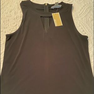 Michael Kors black sleeveless dress shirt NWT